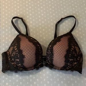 Black lace bombshell bra
